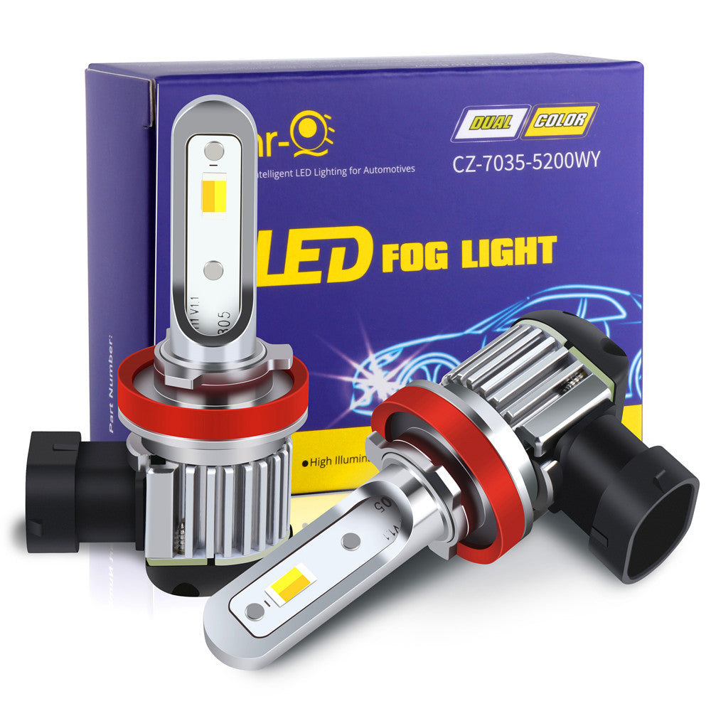 H8 H11 LED Switchback Bulbs Fog Lights, DRL, Dual Color 6000K/3000K –  Car-EyeQ